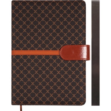 Записная книжка А5  80л. "Chelsea" коричневая, иск.кожа, тв. обложка, ляссе, клетка, магн. застежка