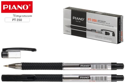 Ручка шариковая. На масл.основе. "Piano". Пластик.прозр.корпус. 0,5 mm. Чёрная