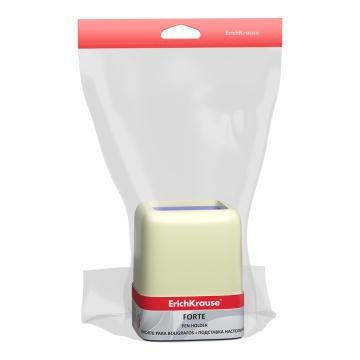 Подставка настольная пластиковая ErichKrause Forte, Pastel, желтый с фиолетовой вставкой