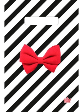 Пакет 30*20см (30мк) с вырубной ручкой "Алый бантик" ПВД