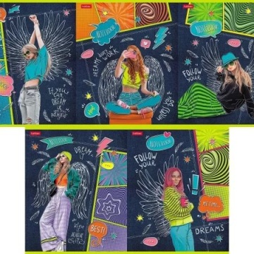 Тетрадь А5 48л кл. Hatber "Street Style" мат.лам., 3Dфольга, 5 диз.в блоке, белизна 100%
