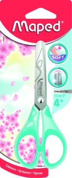 Ножницы детские MAPED "ESSENTIALS SOFT PASTEL" 13 cм, симметричные, прорезин. ручки, закругл. лезвия