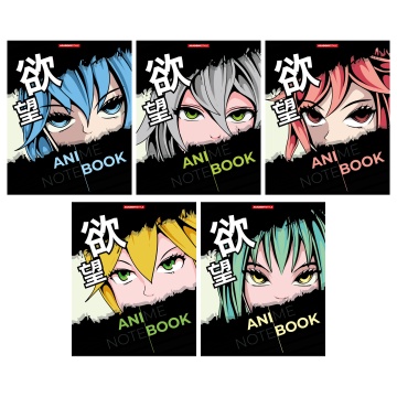 Тетрадь А5 48л кл. Полиграф Принт "Аниме глаза" Софт-тач, микротекстур., белизна 100%