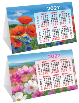 Календарь-домик (складной) на 2027 год "Полевые цветы. Космея и маки" 188х130мм