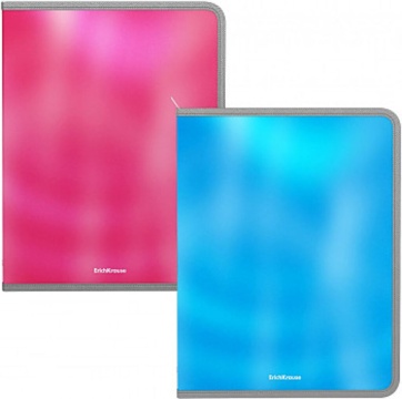 Папка для тетрадей на молнии пластиковая ErichKrause текстура Зеркало Жвачка, арома, A4, ассорти (в