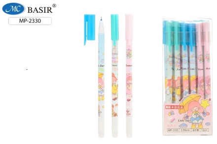 Ручка гелевая стираемая. "LITTLE STARS" цветной с рисунком корпус, в ассортименте. 0,38 мм. Синяя