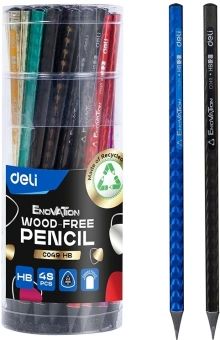 Карандаш Deli НB Ennovation-Laser трехгранный, ассорти