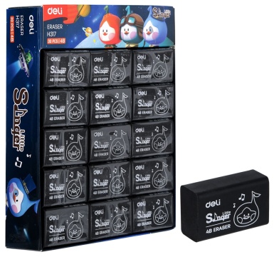 Ластик Deli "Little Singer" 41*25*16 мм, черный