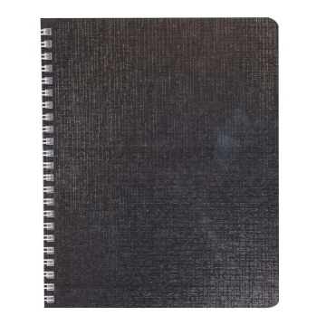 Тетрадь А5 48л кл. гребень бумвинил Hatber "METALLIC Серебро"