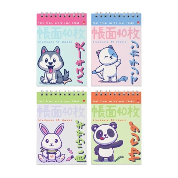 Блокнот А6  40л гребень "Kawaii animals" клетка**