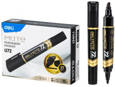 Маркер перманентный двухсторонний  1мм и 5мм , чёрный