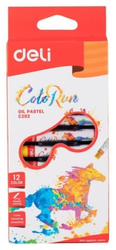 Пастель масляная Deli ColoRun 12цв, картон.кор./европод.