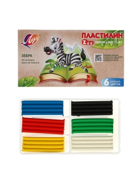 Пластилин "ZOO". 6 цв. Стек