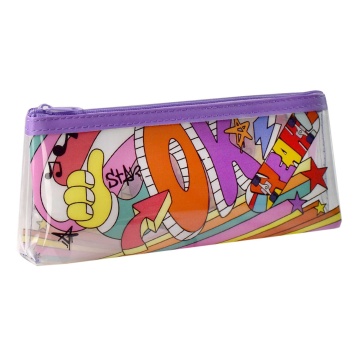 Пенал-косметичка (210*90*35) молния, ПВХ "Стикеры"