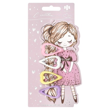 Набор заколок для волос "Феникс+. Сердечки" 4шт., 4см