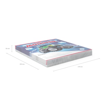 Тетрадь школьная ученическая ErichKrause Monster Car, 18 листов, клетка (в плёнке по 10 шт.)