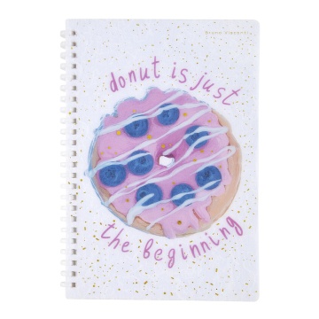 Записная книжка А5  86л. силикон.гребень "Donut" кл., фольга