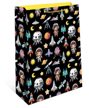 Пакет подар. бумажн. 33*42*10 см 150гр/м "Космос"