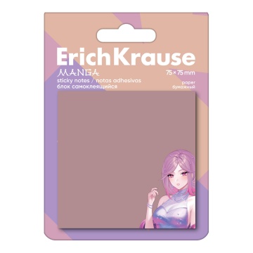Блок самоклеящийся бумажный ErichKrause Manga, 75х75 мм, 50 листов