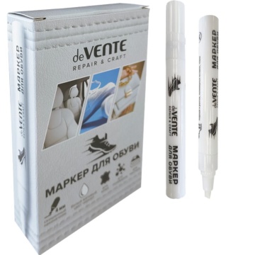 Маркер для обуви скошенный наконечник 1-4мм белый матовый "Master"