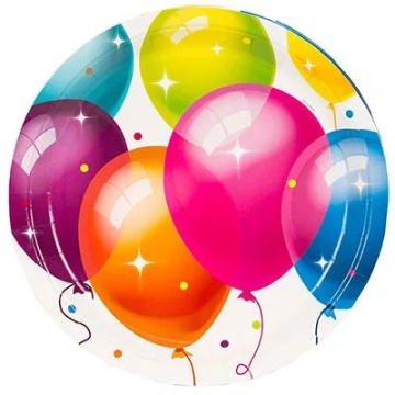 Тарелка бум. 23 см, 6 шт "Шары Кристальные"