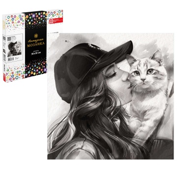 Мозаика алмазная по номерам на холсте 30*30см "Поцелуй" с подрамником