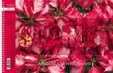 Альбом А4 40л гребень "Гармония цвета" пл. 100 гр.м, выб.лак., перфорация, 4 диз.в блоке