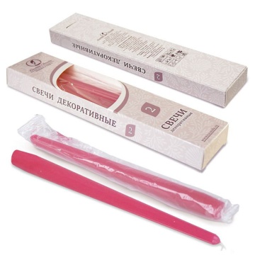 Свеча античная светло-розовая 2 шт/уп