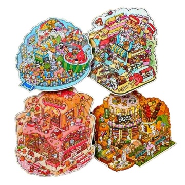 Наклейки-румбокс д/создания миниатюрных сцен 16*26см "Сладости" 4диз.