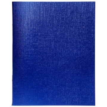 Тетрадь А5  48л кл. скоба бумвинил Hatber "METALLIC Синяя"