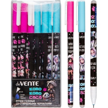 Ручка гелевая стираемая deVENTE "Korokoro" синяя, 0,5мм