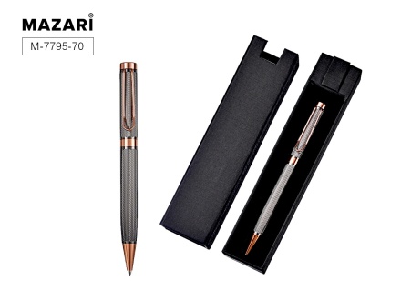 Ручка с пов.мех. в футляре "Effu GB" шарик.,0,7мм, металл., синие чернила