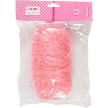 Волокно сизалевое натуральное "deVENTE" 50 г, светло-розовое