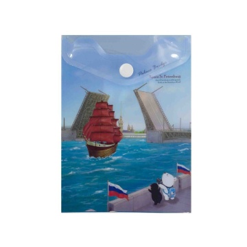 Конверт на кнопке  с рисунком А6 Санкт-Петербург, Дворцовый мост