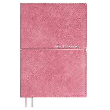 Ежедневник дат. 2026г А6 128л., кожзам, мягк.пер. "Шеврет розовый" тисн.фольгой, ляссе