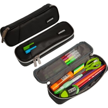 Пенал-косметичка (220*60*40) молния, кожзам "Private",с 2 карманами, апплик.черный,на 40пр.