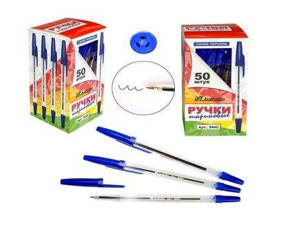 Ручка шариковая "BREND" синяя 1.0.152мм корпус прозрачный