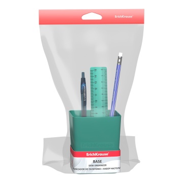 Набор настольный пластиковый ErichKrause Base, Ice Metallic, бирюзовый
