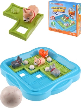 Игра настольная "Головоломка. Непослушные щенки" 5 уровней сложности, 36 заданий