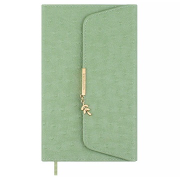Ежедневник недат. А5 160л. кожзам, тв.пер. "Страус оливковый" клапан, ляссе
