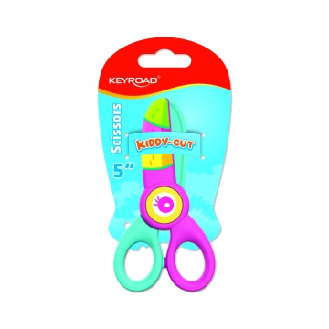 Ножницы детские KEYROAD безопасные, симметр.кольца, 11,6см, ассорти