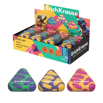 Ластик ErichKrause Dino Art (в коробке по 36 шт.)