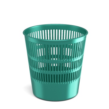Корзина для бумаг сетчатая пластиковая ErichKrause Ice Metallic, 12л, бирюзовая