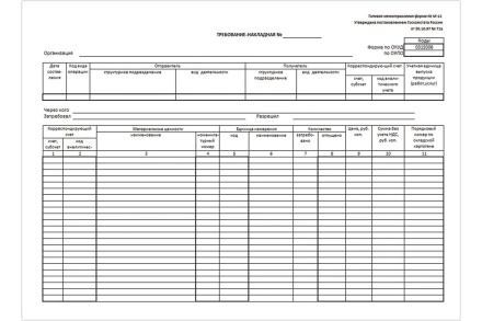 Требование-накладная" (Форма М-11), А5 (154х216 мм), 100 л.