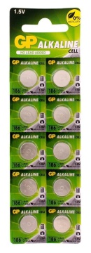 Батарейка-таблетка G-12 (LR43) GP Alkaline, блистер, цена за 1 шт