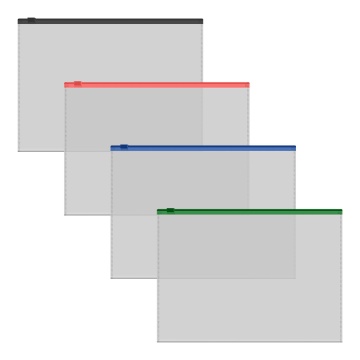 Конверт на молнии А5+ 0,12мм, молния ассорти