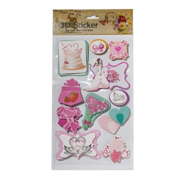 Наклейки декоративные объемные 13*20 см  "Любовь 2" блестки