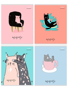 Тетрадь А5 96л кл. Проф-Пресс "Креативные котята"