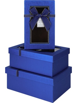 Набор подарочных коробок 3в1 "Утонченность" синяя 16*23*9, 14*21*8, 12*19*6см