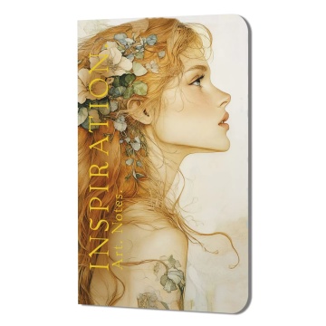 Записная книжка А5  32л скоба "Inspiration. Art. Notes. Россетти (девушка с цветами в волосах)"